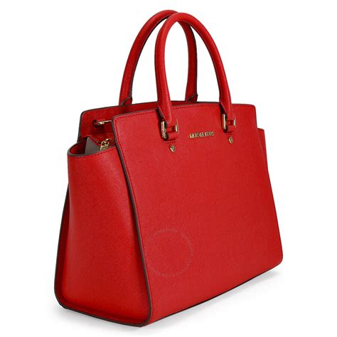 michael kors selma satchel dark red|Michael Kors saffiano satchel.